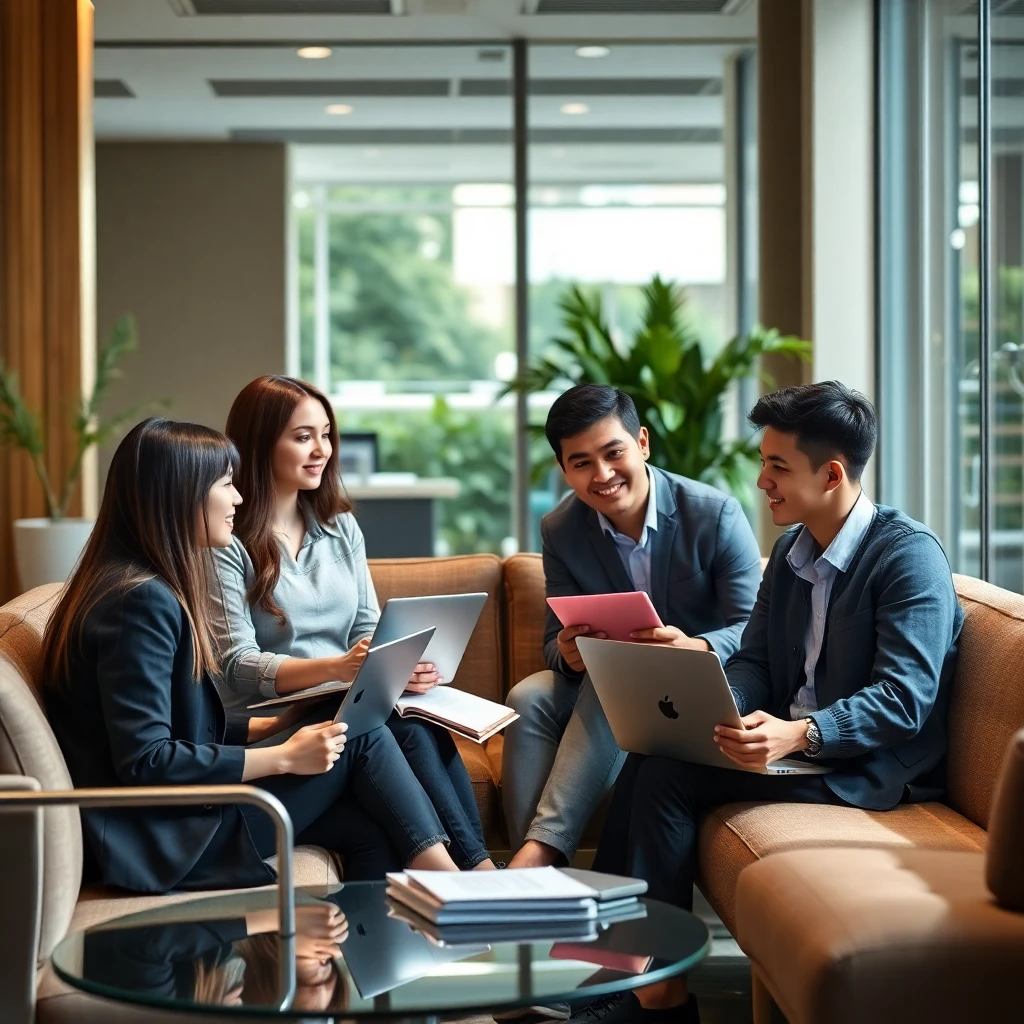 Students discussing loan options