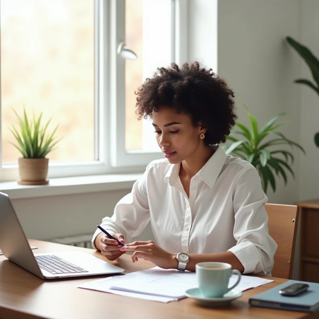 Student analyzing loan options